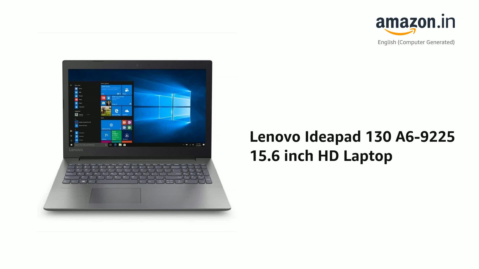 Lenovo Ideapad 130 A6-9225 15.6 inch HD Laptop (4GB/1TB/Windows 10 Lenovo Ideapad 130 A6-9225 15.6 inch HD Laptop (4GB/1TB/Windows 10